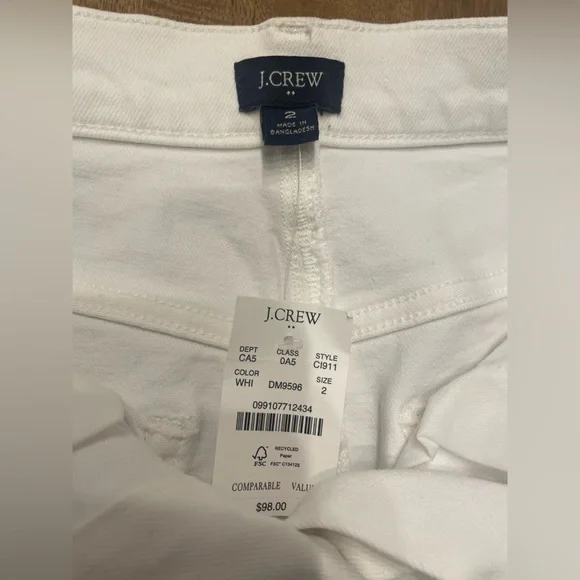 J. Crew Factory White Button-Front Denim Mini Skirt NWT - Picture 5 of 6